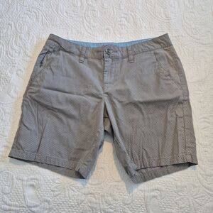 Toad & Co women's size 8 gray tiny geometric pattern shorts VGUC